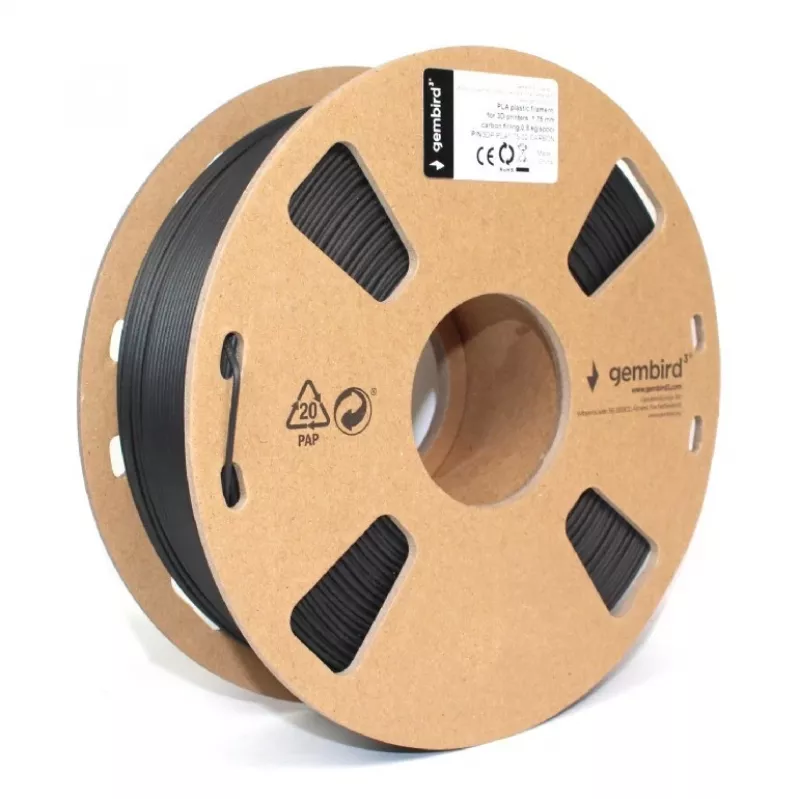Material de impresión 3D Gembird 3DP-PLA1.75-02-CARBON