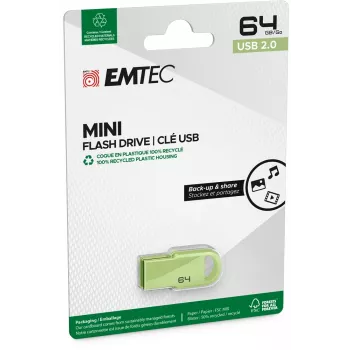 Memoria USB Emtec D250 Mini 64 GB USB Type-A 2.0 negra