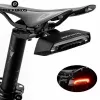 Rockbros LKWD-R1 Luz trasera de bicicleta con láser y mando a distancia, negro