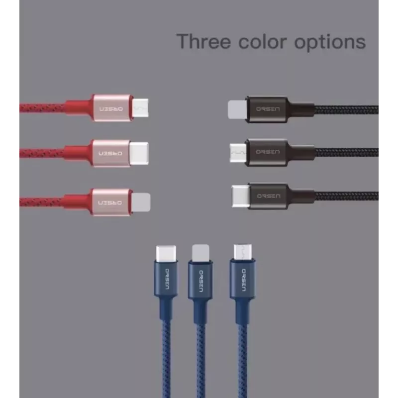 Cable USB Orsen S9M A a Micro USB 2.1A 1 m negro