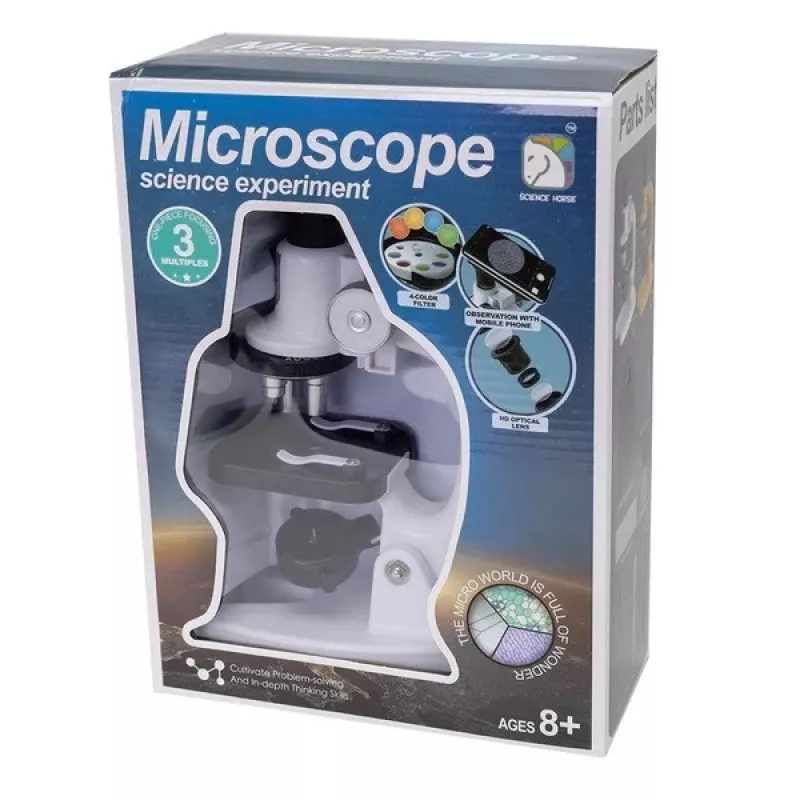 Microscopio Ascato 124582, aumento 40x, iluminación LED, microscopio didáctico y de laboratorio