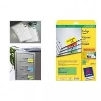 Avery Zweckform Avery L6035 - adhesivo permanente - amarillo - 33,9 x 63,5 mm 480 etiqueta(s) (20 hojas x 24)