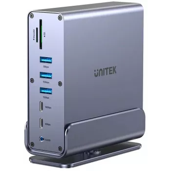 Base de acoplamiento Unitek D1135AGY01 adaptador DisplayLink compatible con Triple-4K, 15 en 1, 15W PD