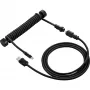 Sharkoon SGK50 Aviator cable en espiral para SKILLER SGK50, de USB-A a USB-C, 1,85 m, titanio/negro