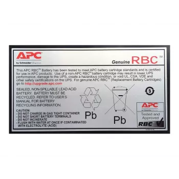 Cartucho de sustitución de batería APC APCRBC110 (OEM), plomo-ácido sellado (VRLA), 1 ud., 84 VAh, Negro, RoHS, 2,5 kg