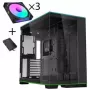 Bundle de caja para PC Lian Li O11 Dynamic EVO RGB, semitorre, ARGB, cristal templado + 3x UNI FAN SL-INF – negro