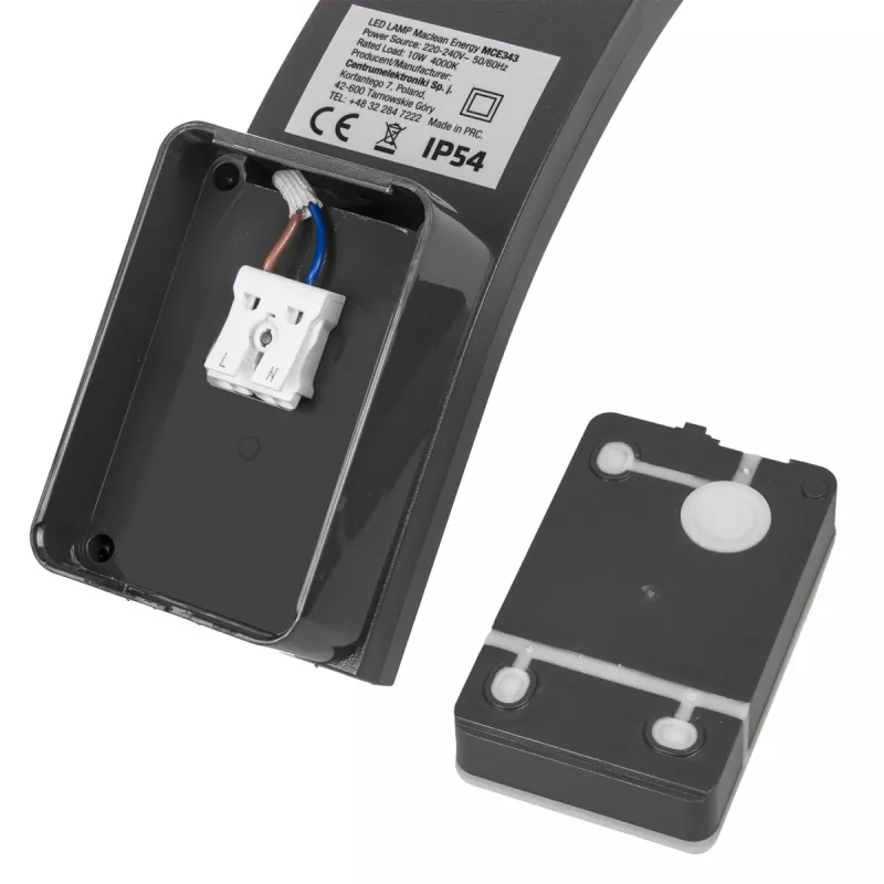 Lámpara de pared LED de exterior MACLEAN MCE343 GR – 10 W, iluminación de fachada, gris