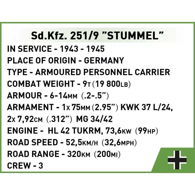 Sd.Kfz. 251/9 Stummel, juguete de construcción