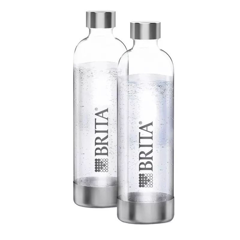BRITA SodaOne 1043722 botellas de carbonatación, 1 L, transparentes, pack de 2