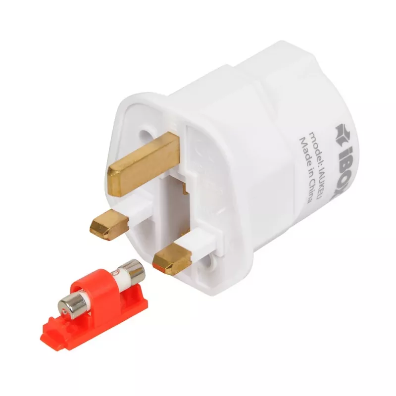 Fuente de alimentación IBOX iaukeu cargador de red con conectores intercambiables UK (tipo G) y EU (tipo E), 100–240 V 50/60 Hz, 7,5 A, blanco