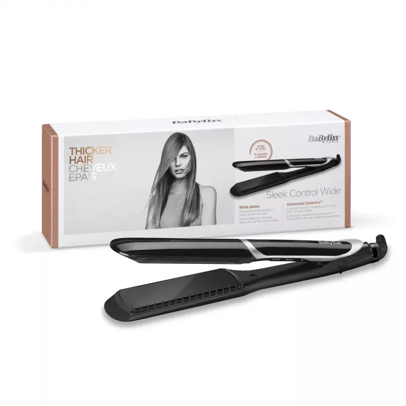 BaByliss Sleek Control plancha de pelo ancha Warm Black 98.4 (2,5 m)