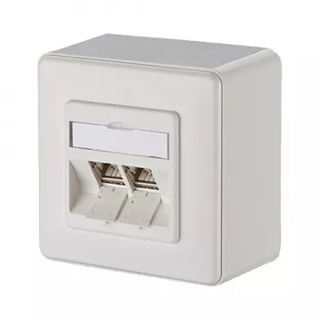 Metz Connect C6Amodul 270° - Toma de salida - RJ 45 - 2 tomas de red - Blanco puro, RAL 9010 (130B12D20002-E)