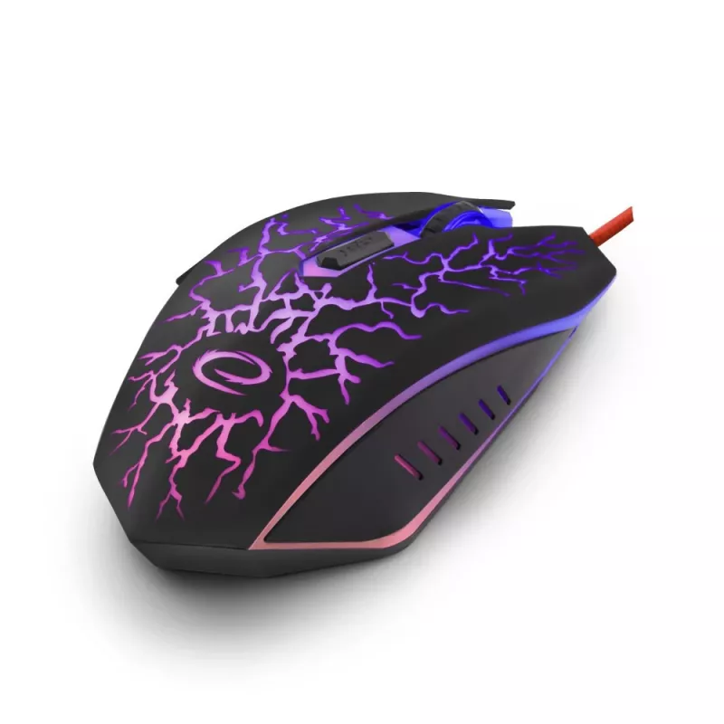 Esperanza MX211 LIGHTNING - ratón - USB - ratón - óptico - 6 botones - negro