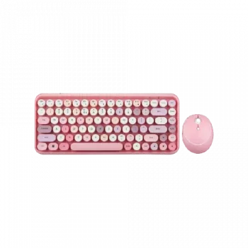 Perixx PERIDUO-713 rosa DE teclado inalámbrico, set de ratón alemán, QWERTZ rosa, rosa (11713)