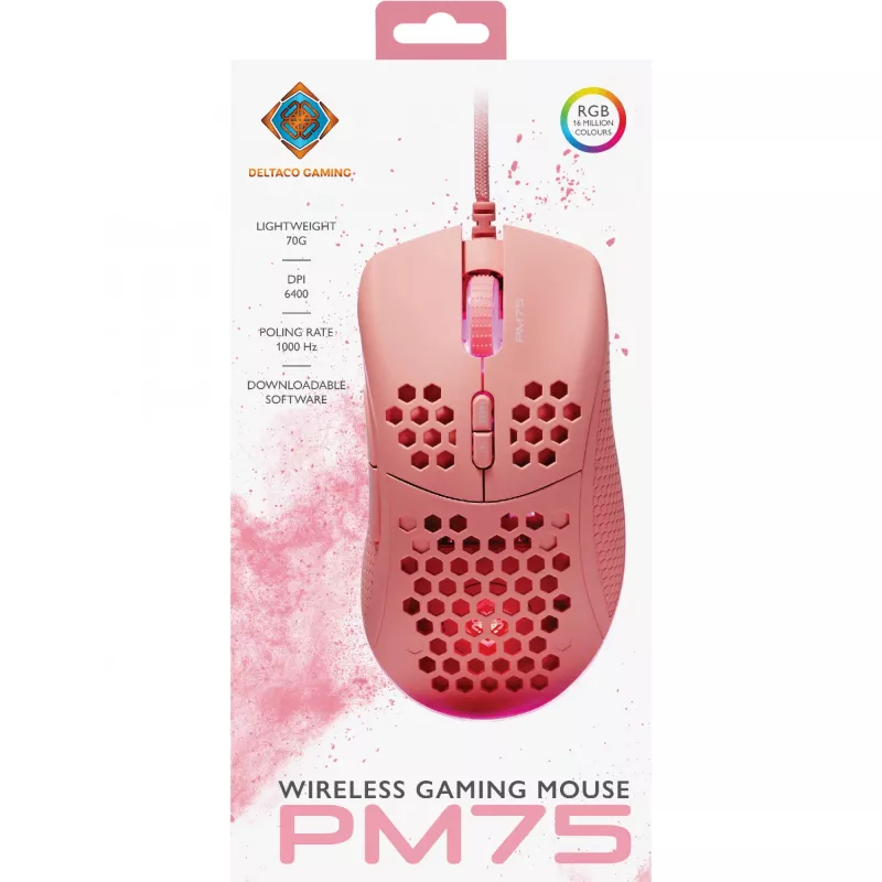 Ratón gaming ligero Deltaco, RGB (GAM-108-P)