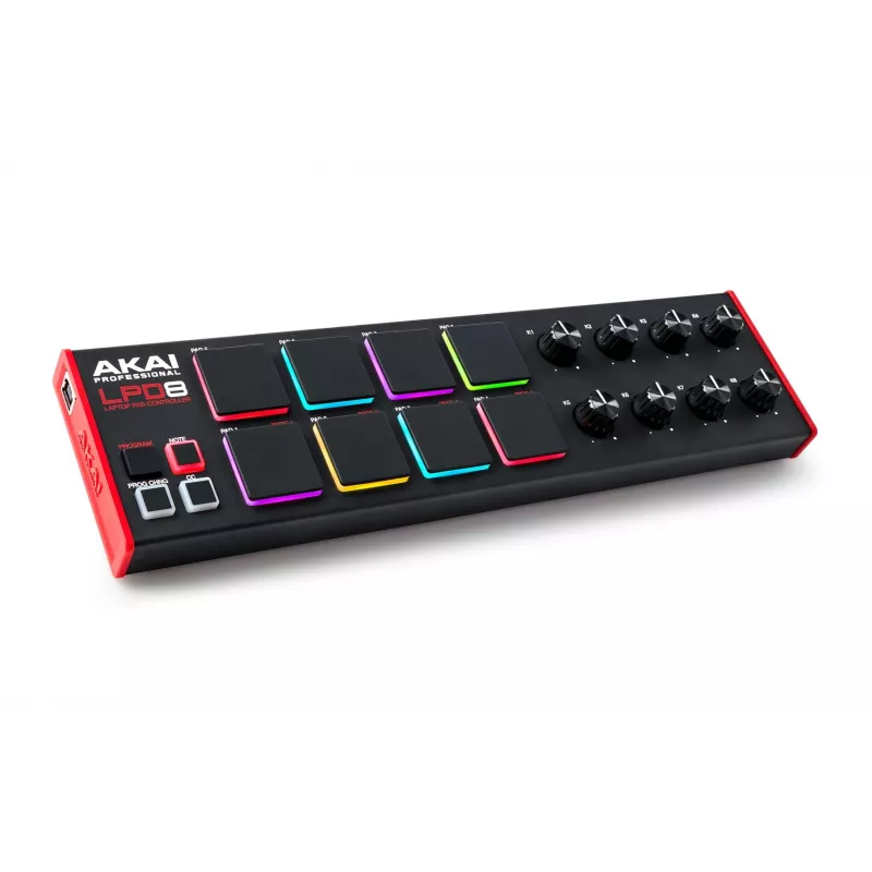 Teclado MIDI Akai LPD8 MKII 8 teclas USB negro, rojo