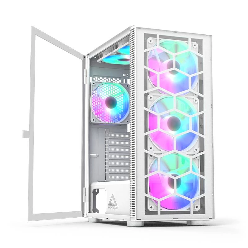 Caja de PC Montech X3 GLASS torre Midi blanca