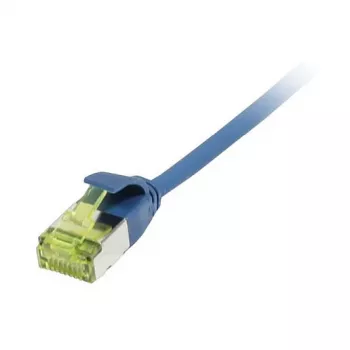 Cable de red RJ45, CAT6A 500MHz, 0,25m, azul, U/FTP, Slimline redondo d=3,8mm, TPE/LSZH (Superflex), AWG32, con cable bruto Cat.7, Synergy 21 (S217331V3)