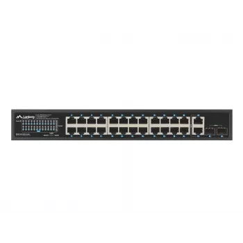 Switch no gestionado LANBERG RSGE-24P-2GE-2S-360 con 24 puertos Ethernet RJ-45