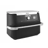 Freidora de aire caliente doble de 10,4 L Ninja AF500EU, independiente, 2470 W, negra, acero inoxidable