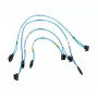 Cable SATA Supermicro CBL-0186L 4x redondo 0,56 m, SATA I, conector macho–macho recto, negro/azul/blanco