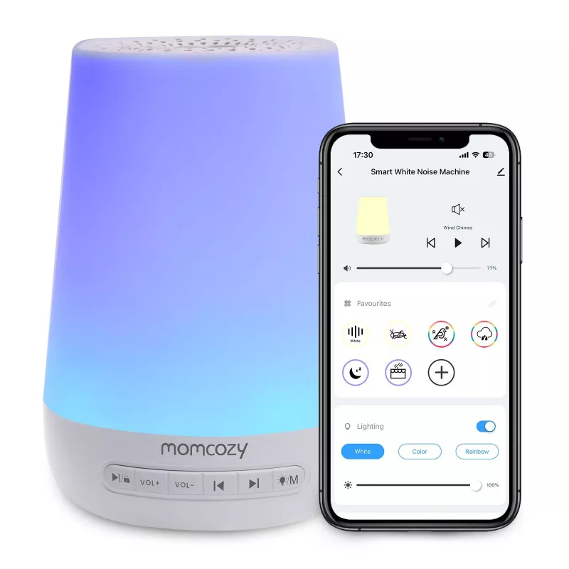 Luz nocturna con ruido blanco Momcozy WN02 LED, Wi-Fi, Alexa, USB-C
