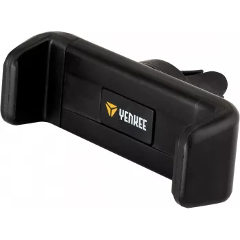 Soporte para móvil de coche YENKEE YSM 201BK — soporte para rejilla de ventilación, ángulo ajustable, negro, apto para teléfonos de hasta 6,5 pulgadas, 50–85 mm