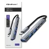 Qoltec 53790 Hub Adaptador USB-C 3.1 5in1 | USB-C PD | USB-C | 2x USB 2.0 | USB 3.0