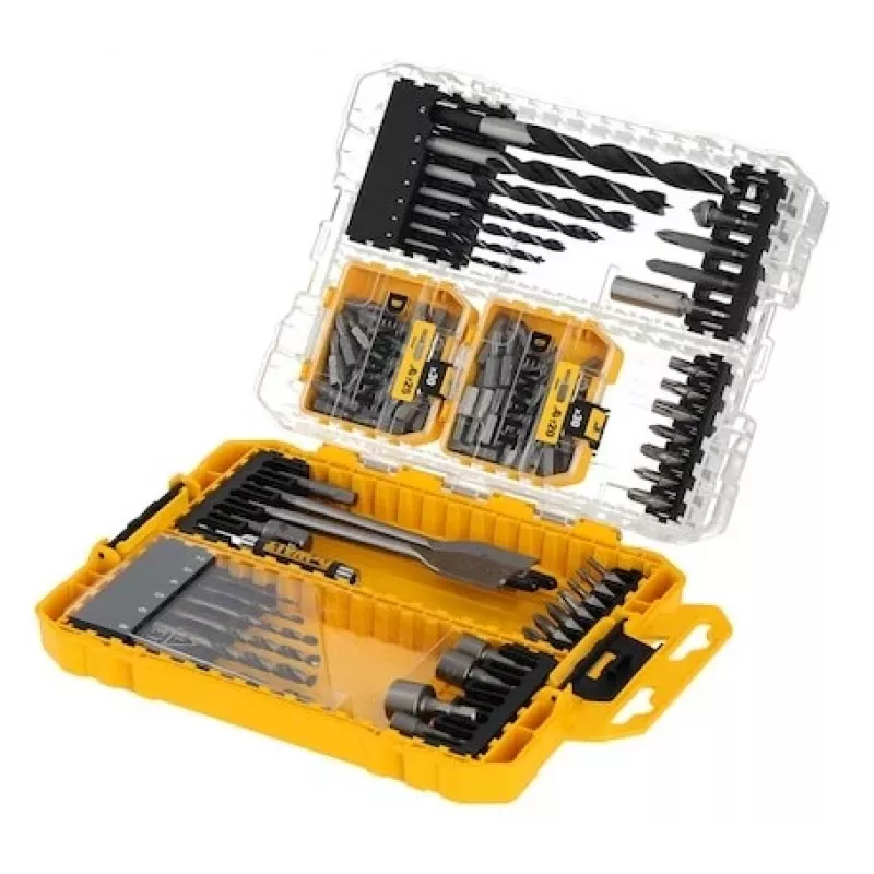 Set de DeWalt con 100 tornillos Pozidriv – juego de fijación, tamaños surtidos para aplicaciones en madera y metal