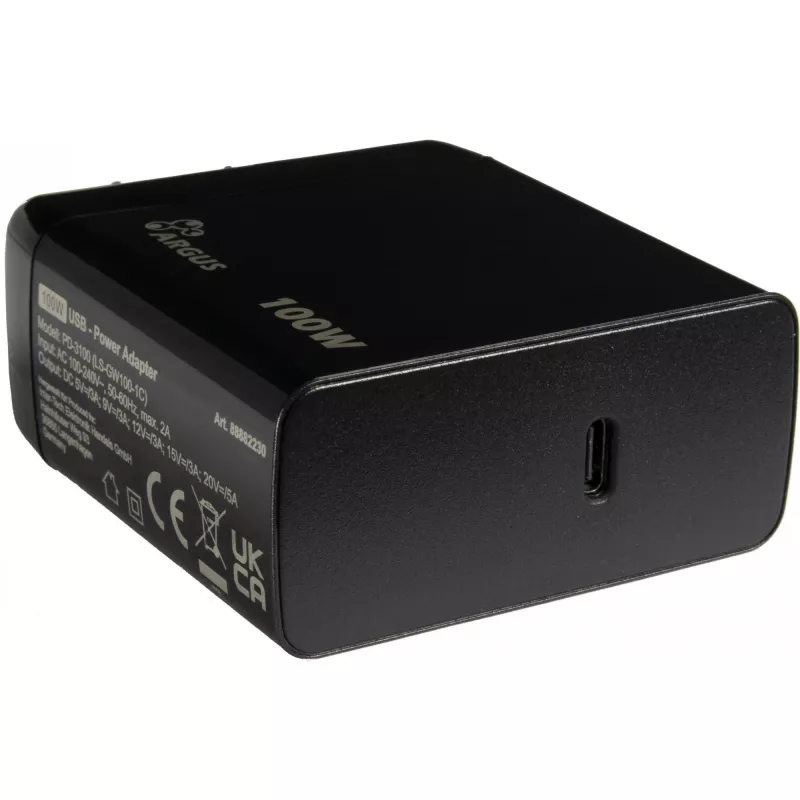 Cargador PD INTER-TECH PD-3100 100W USB-C negro fuente de alimentación rápida