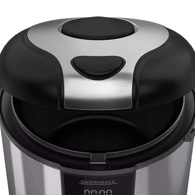 Olla arrocera GASTROBACK Rice Control Low Carb & Steam, 3 L, 450 W, negra/acero inoxidable