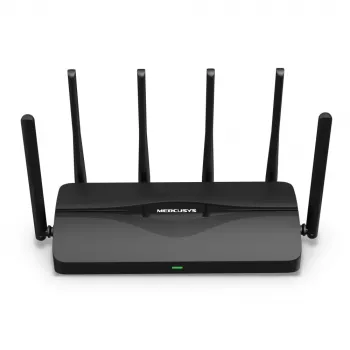 Router de sobremesa MERCUSYS MR47BE — tri-banda Wi-Fi 7 (2,4/5/6 GHz), 9300 Mbit/s, 3× RJ-45, 2,5GbE, 6 antenas externas