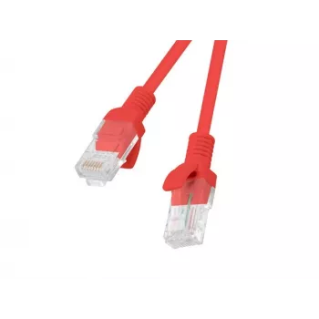 Lanberg PCU5-20CC-0025-R Cable de conexión Cat.5e U/UTP, 0,25 m, Rojo, paquete de 10