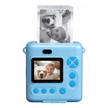 Cámara instantánea infantil Denver KPC-1363BU Dino con impresora térmica, 20 MP, Azul