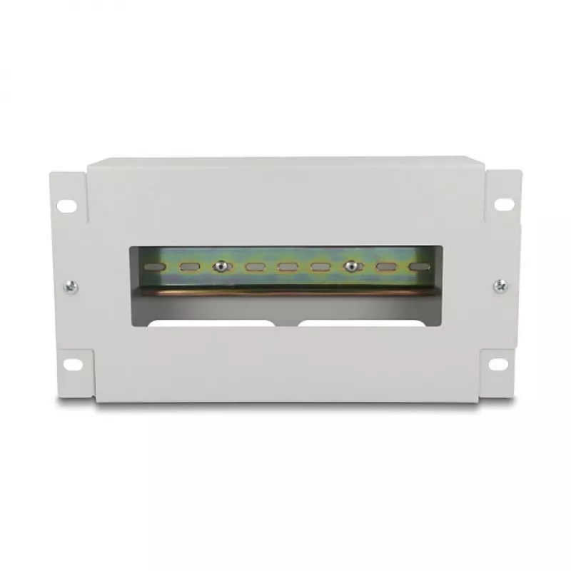 Delock 67319 Regleta de interruptores automáticos de 10" con cubierta y carril DIN, 3U, metal, gris