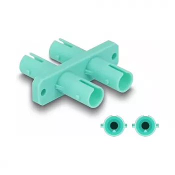 DeLOCK acoplador de fibra óptica ST dúplex conector hembra a conector hembra ST dúplex aqua