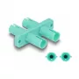 DeLOCK acoplador de fibra óptica ST dúplex conector hembra a conector hembra ST dúplex aqua