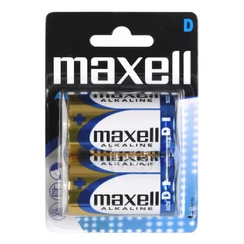 Pila desechable alcalina MAXELL D 1,5V (cilíndrica) – 2 uds., blíster