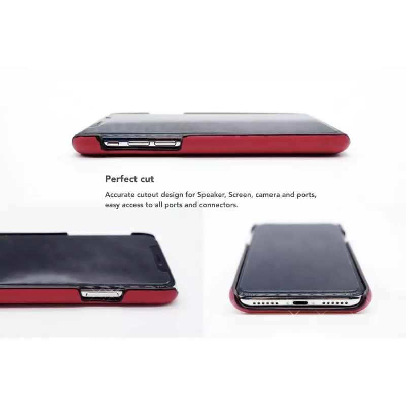Funda trasera con compartimento para tarjetas VixFox para Samsung S9 — funda protectora rojo rubí con compartimento para tarjetas