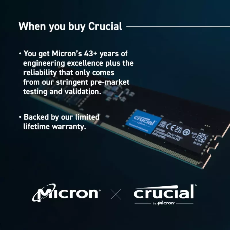MEMORIA DIMM 32GB DDR5-4800/KIT2 CT2K16G48C40U5 CRUCIAL