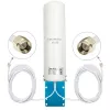 Antena exterior omnidireccional 4G LTE QOLTEC 57044, 5 dBi, 600–2700 MHz, 50 W, 50 Ω, carcasa de cobre blanca