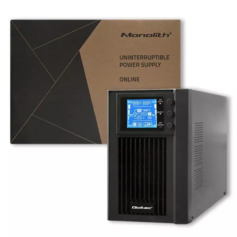 SAI (sistema de alimentación ininterrumpida) Qoltec 53042 de doble conversión (Online) 1 kVA 800 W 2 tomas de CA