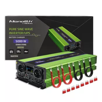Adaptador/inversor para coche Qoltec Monolith 5000 W Verde