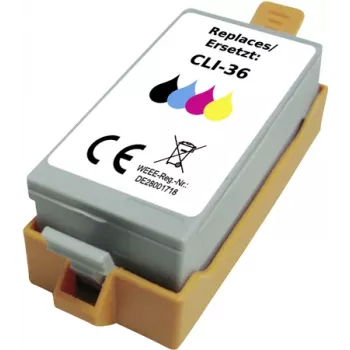 Renkforce tinta compatible sustituto Canon CLI-36 (1511B001) negro, cian, magenta, amarillo RF-5705470 (RF-5705470)