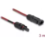 Cable DELOCK 90971 accesorio para panel solar, 3 m, sección de conductor 4 mm², conector macho–hembra DL4, 1000 V DC, rojo/negro