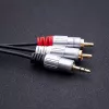 Cable de audio Qoltec 52341 3 m 2xRCA 3,5 mm Negro