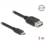 Cable USB 2.0 DELOCK 81520 — Micro-USB B a USB A, 3 m, negro