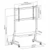 Soporte móvil para TV ART STO SD-22 para pantallas de 45–90 inch, VESA 100×100–800×400, carga 60 kg, acero, ruedas