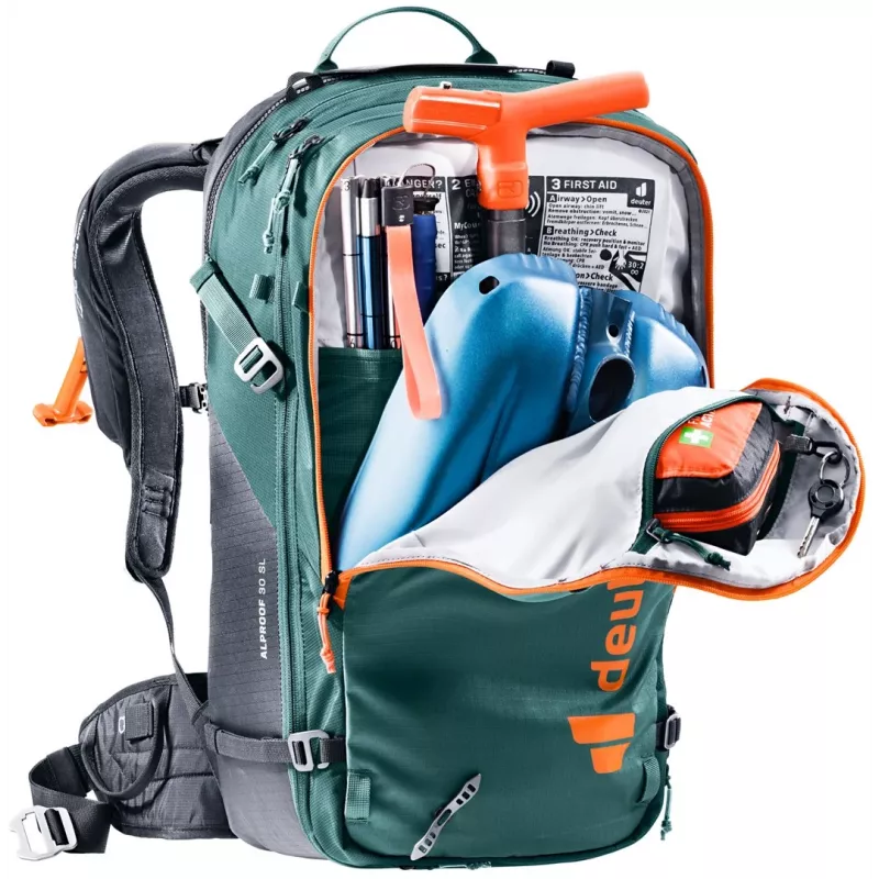 Mochila antiavalanchas Deuter Alproof 30 SL - negro/verde denim