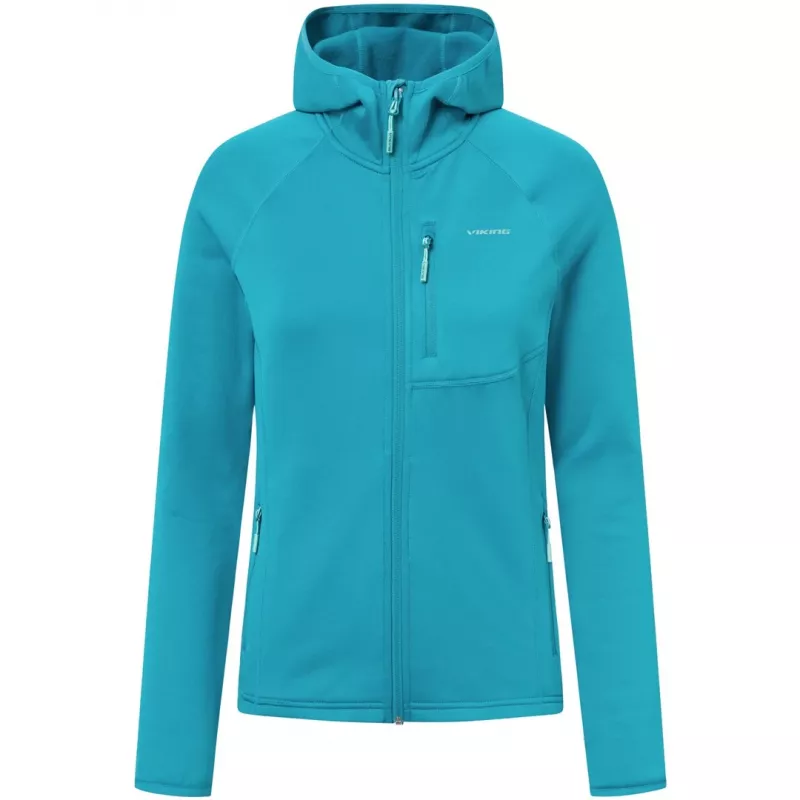 Sudadera con capucha Viking Jukon Lady S, sudadera con capucha midlayer para mujer, verde hierba, Polartec, talla S